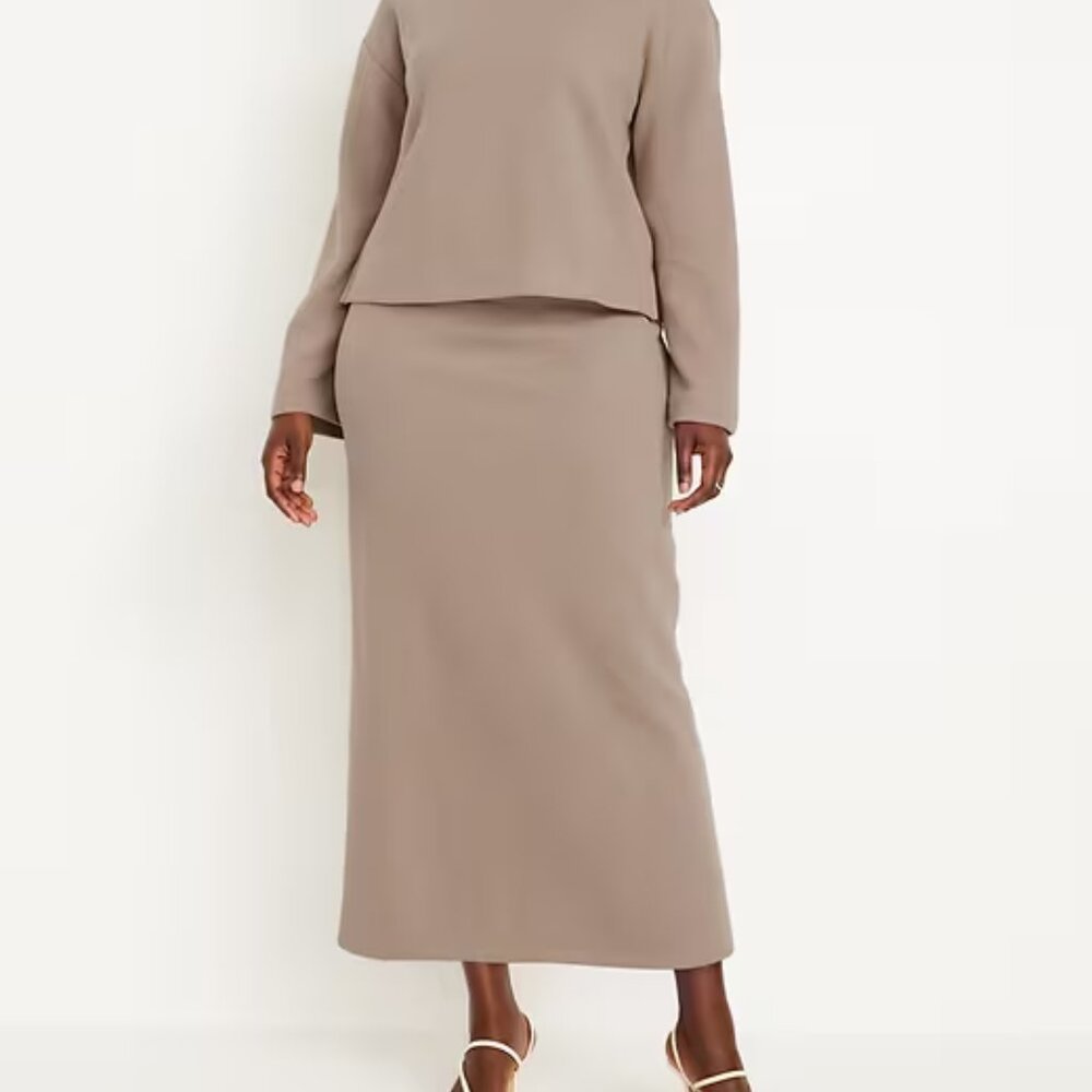 Old Navy Chocolate Malted Cozy Maxi Column Skirt/NWT/L - Picture 6 of 15